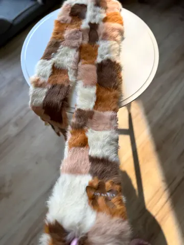 Pre loved Multicolored Genuine Rabbit Fur Scarf