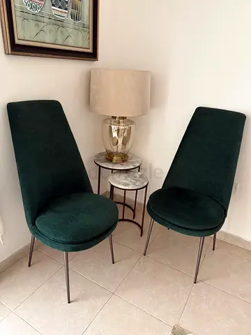 West Elm Finley high-back chairs