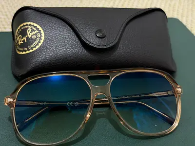 Ray-Ban RB2198 Bill square sunglasses in polished Havana on transparent brown acetate with light bro