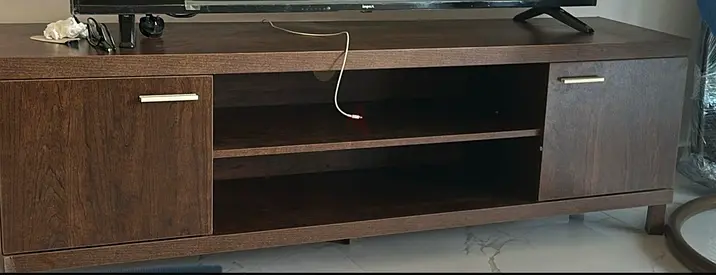 Sturdy Wooden TV Stand with Storage