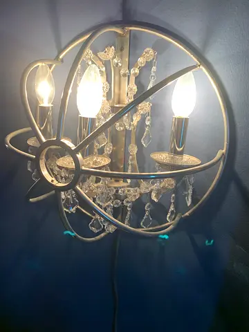 Pair of TIMOTHY OULTON GYRO Wall Chandeliers - Side Lamps Designer Luxury Crystal Steel MARINA