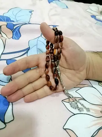 مسبحة عقيق اصلي غير معالج