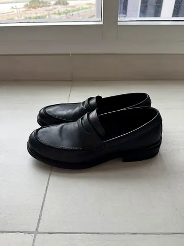 Stylish Black Genuine Leather Slip-On Shoes