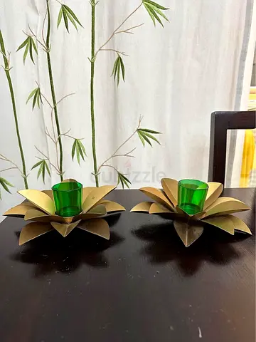 2-pcs HOMECENTRE Lotus Candle Holders Set Home Décor