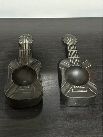 2-pcs KULTURA Wooden Guitar Ashtray Home Décor