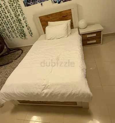 Single Bed with mattress and bonus nightstand for sale