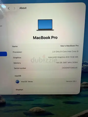 Macbook pro 16” 64gb Ram 1 tera SSD
