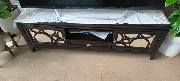 Elegant TV Stand with Glass Design