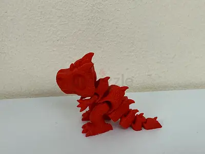 Articulated 3D printed Red Dragon Figurine
