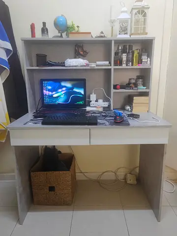 Stylish Study Table with Storage Shelves