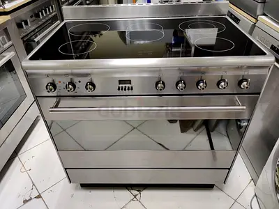 Smeg latest model full electric ceramic 5 hobs cooking range oven dual fan stove 90x60