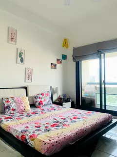 Furnished Master Bed Room with Spacious Balcony for Couples- Near Sharad DG Metro