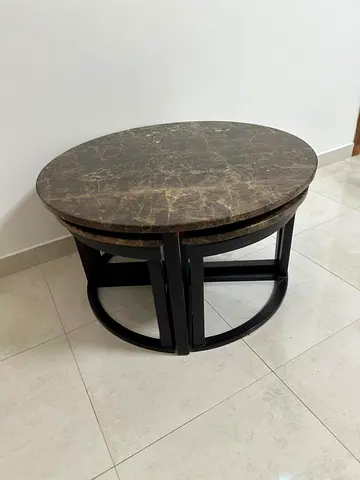 Marble top Coffee Table with 4 pull out tables