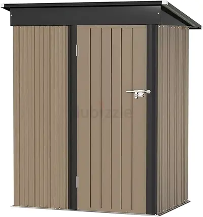 Outdoor Storage Shed 5 x 3 FT Lockable Metal Shed Steel Anti-Corrosion Storage House Utility Tool Sh