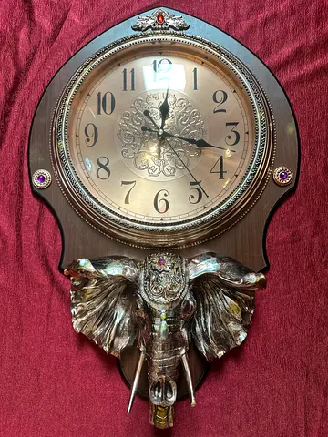 Elegant Vintage Elephant, Shri Ganesh Wall Clock