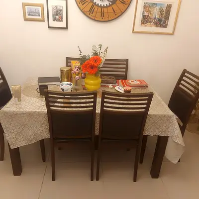 Home Center Dining Set with Elegant Chairs