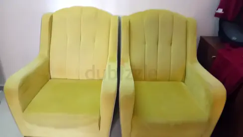 Urgent Charming Yellow Armchairs Set brand new conditon