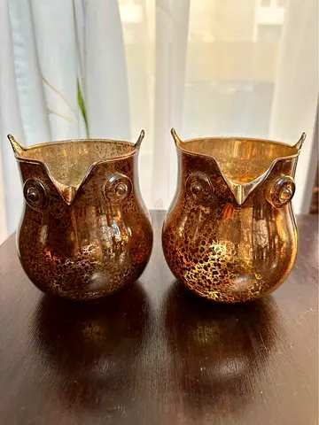 2-pcs Bath  Body Works Owl Candle Holders