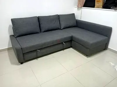 Modern Grey Corner Sofa bed with Storage
