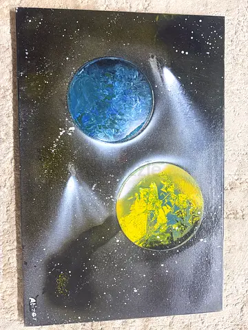 Cosmic Abstract Artwork (spray paint)