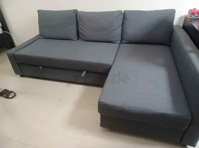 Comfortable Grey L-Shaped Sofa bed with Storage