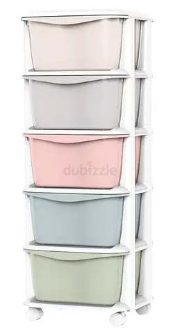 5 tier Multi Colored storage drawers