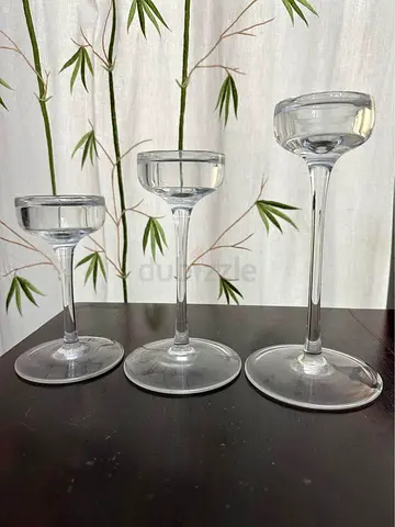 3-pcs IKEA BLOMSTER Clear Glass Votive Candle Holders Set Home Décor