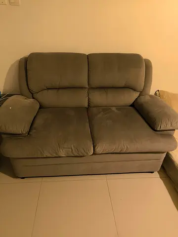 Comfortable Two-Seater Sofa in Soft Gray