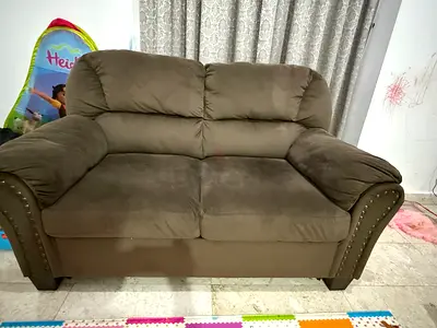 Comfortable 5 seater Brown Fabric Sofa for Sale