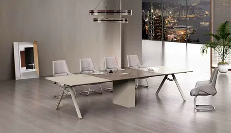 Meeting Table for Modern Offices – Luxury Conference Table with Metal Legs