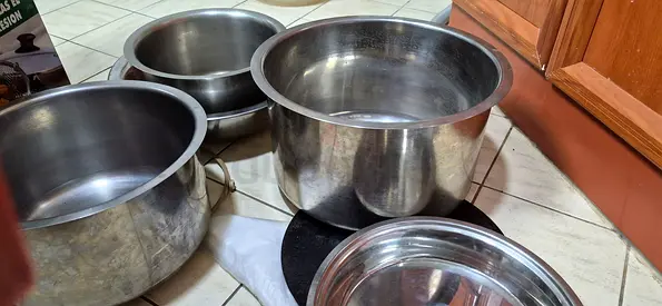 Set of 3 Stainless Steel Cooking Pots