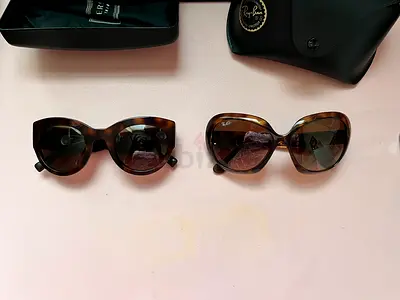 Women’s Sunglasses Pair Versace and Ray-Ban