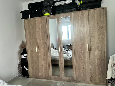 Spacious 6-Door Wardrobe with Mirror