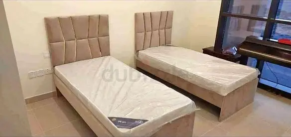 Stylish single Bed Set with Elegant Upholstered Headboards
