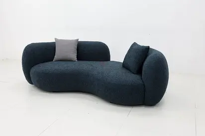 Modern Curved Sofa with Cushions