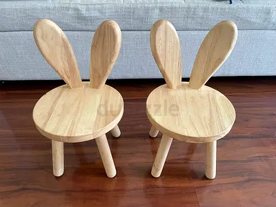 Cute Wooden Bunny Chairs for Kids