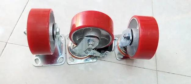 Heavy-Duty Red Swivel Casters for Furniture 4 inch