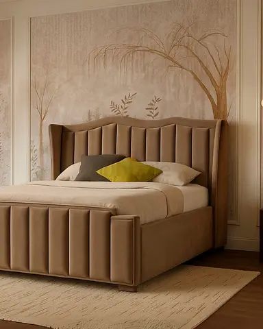 Brand New Elegant and Modern Bed Frame with Velvet Finish