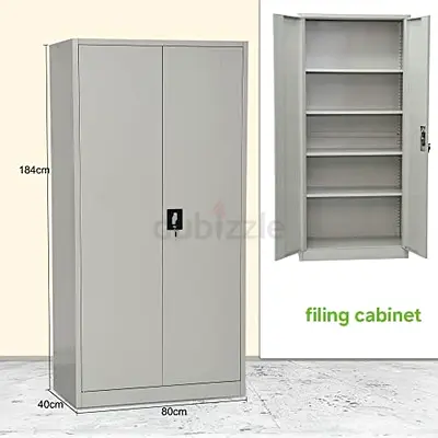 Sturdy Metal Filing Cabinet with Multiple Shelves