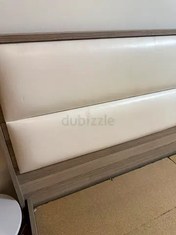 Elegant White Leather Bed Base-MUST GO