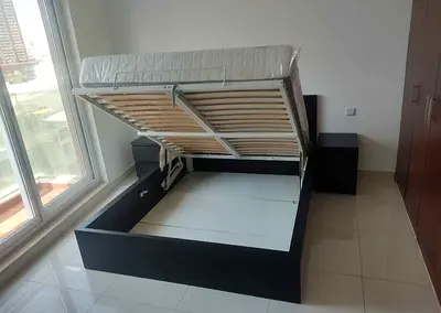 IKEA hydraulic queen‑size bed (160 × 200 cm) with  IKEA mattress