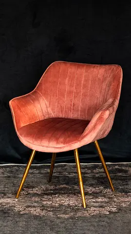 Modern Velvet Accent Chair with Gold Legs