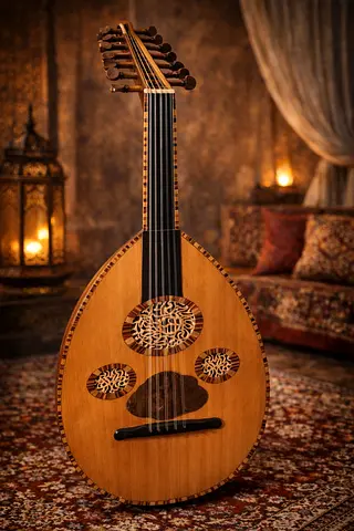 عود اصلي للفنان محمد فاضل 1984 Beautiful Oud for Sale