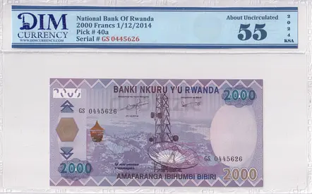 Rwanda Banknote 2000 Francs 2014 DIM 60 AED