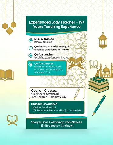 QURAN, ARABIC ISLAMIC STUDIES CLASSES – ONLINE/ OFFLINE
