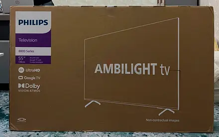 New Philips TV 55-Inch Television UHD 4K with AMBIENT LIGHT 55PUT8808/56 with Box
