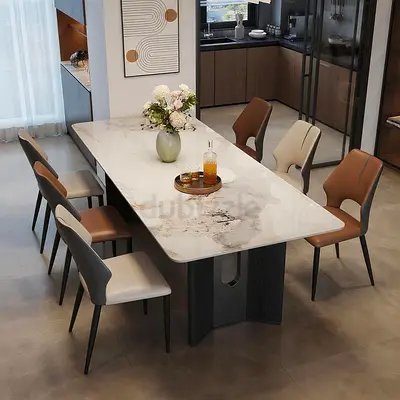 Elegant Marble Dining Table with Stylish Chairs