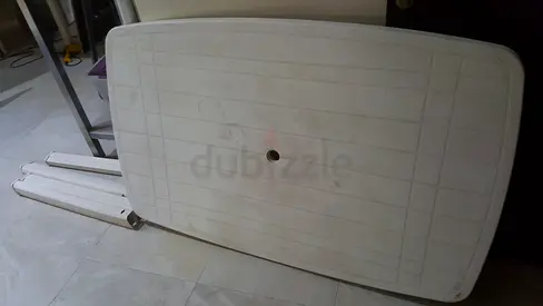 Rectangular white outdoor table