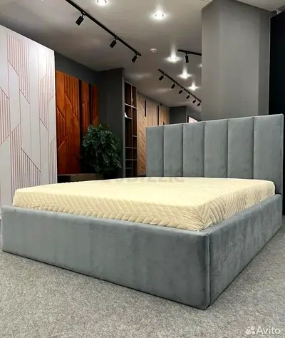 Brand New Elegant Grey Velvet double size bed