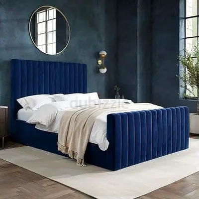 Brand New Elegant Navy Blue Bed with Chic Design